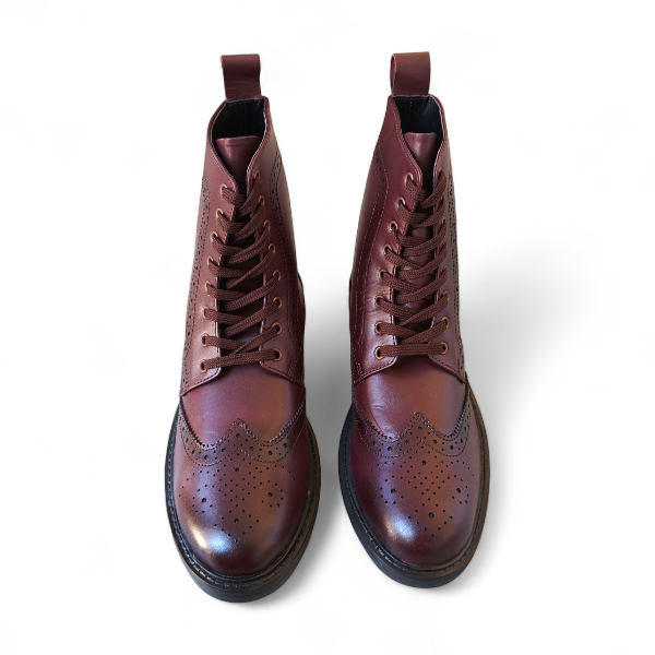 pure leather brogue boot for mens