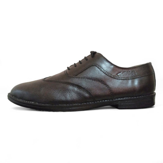 black Italian Leather Wingtip Oxford Shoe