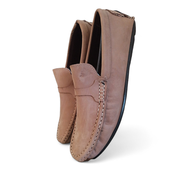 real beige color suede leather loafer for men