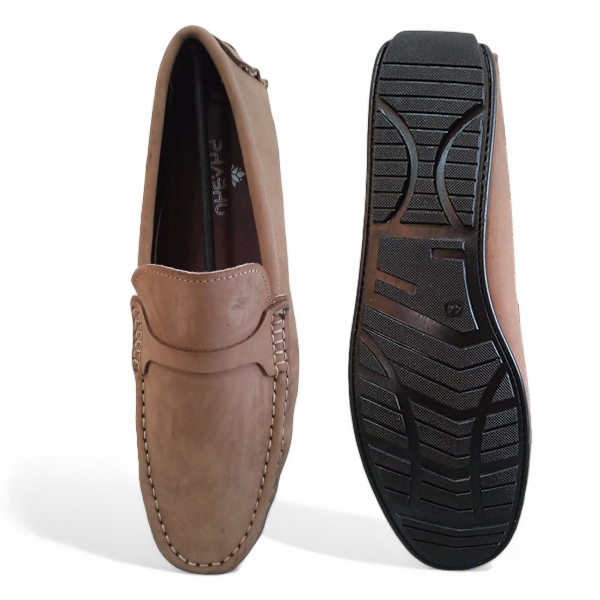branded beige color suede leather loafer for men