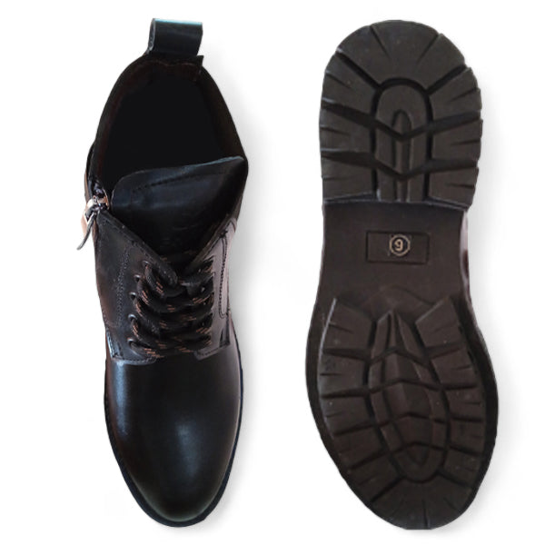 real black leather boot for men