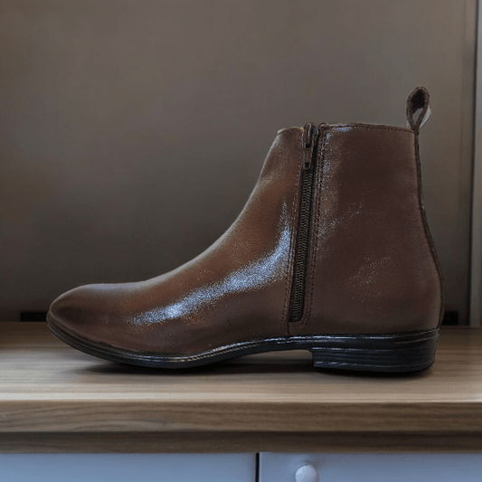 Gimoaldo Brown Zipper Chelsea Boot