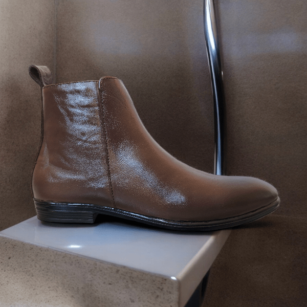 Gimoaldo Brown Zipper Chelsea Boot