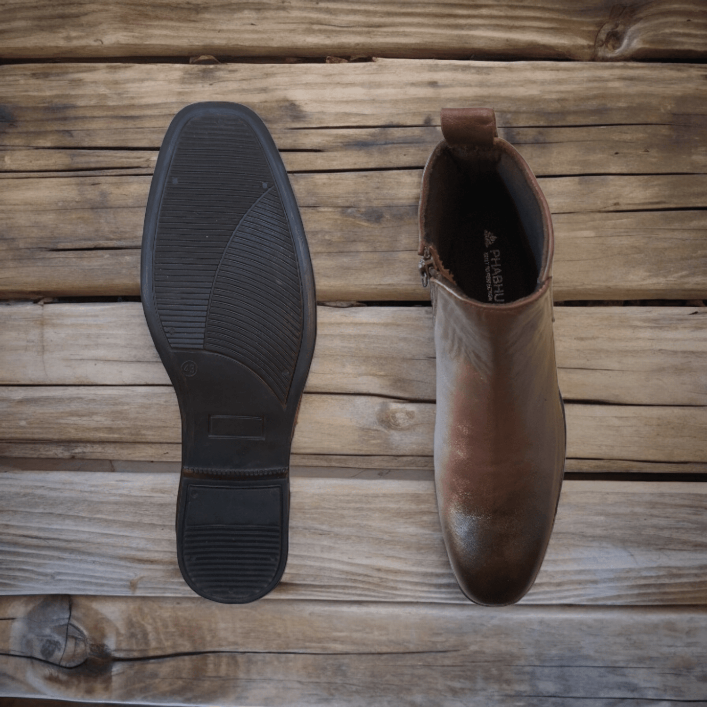 Gimoaldo Brown Zipper Chelsea Boot