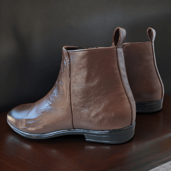Gimoaldo Brown Zipper Chelsea Boot