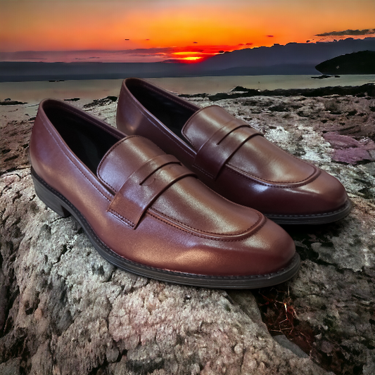 branded penny slip on loafers for mens