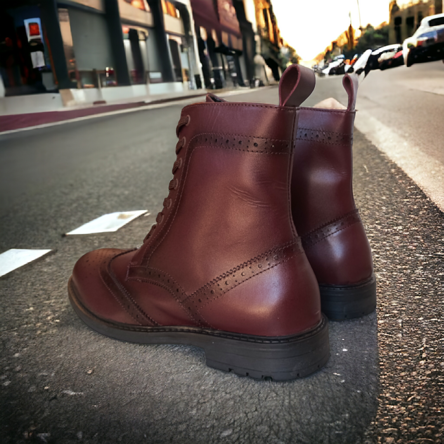 wingtip brogue boot for mens