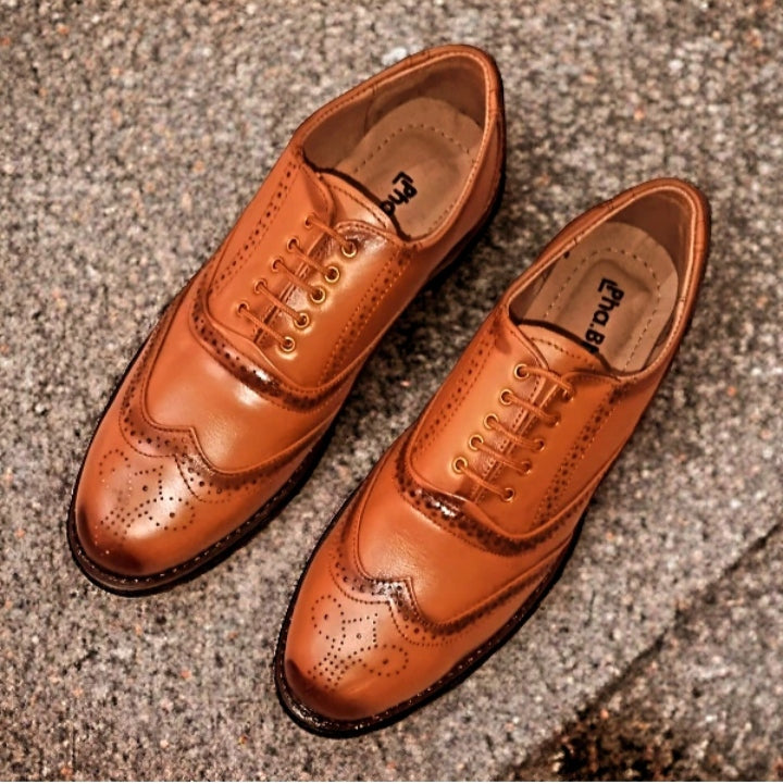 tan brogue shoes for men