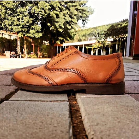 leather wingtip brogue shoes for men
