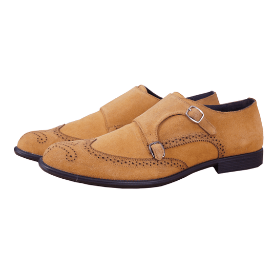 PhaBhu Leather Double Monk Strap Shoes for Men's
