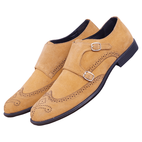 PhaBhu Leather Double Monk Strap Shoes for Men's