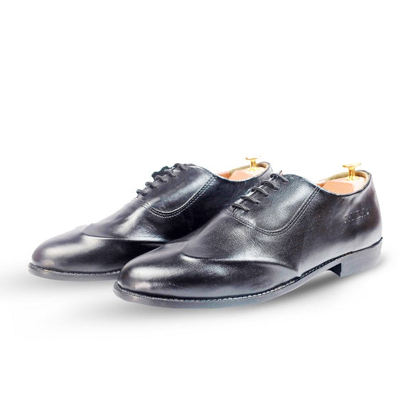 100% Original Black Italian Leather Oxford Formal Shoes for Men
