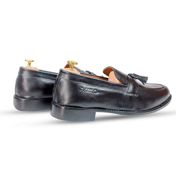 Best Black Italian Leather Tassel Loafers Formal Shoes for Men