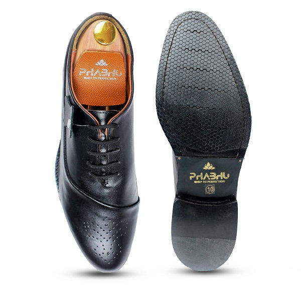 100% Genuine Black Italian Leather Brogue Formal Shoes for Men