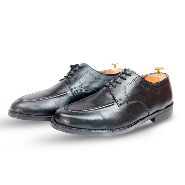 100% Real Black Italian Leather Derby Formal Shoes for Men