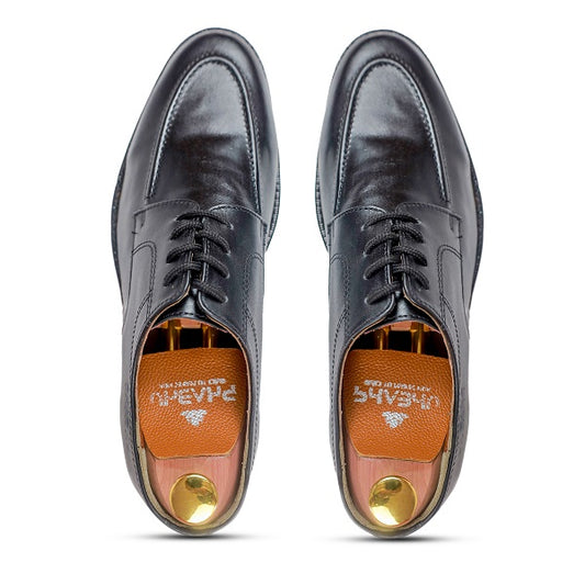 100% Original Black Italian Leather Derby Formal Shoes for Men