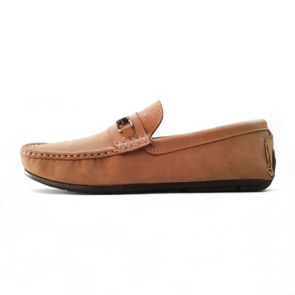 Beige Color Leather Loafer Mens 