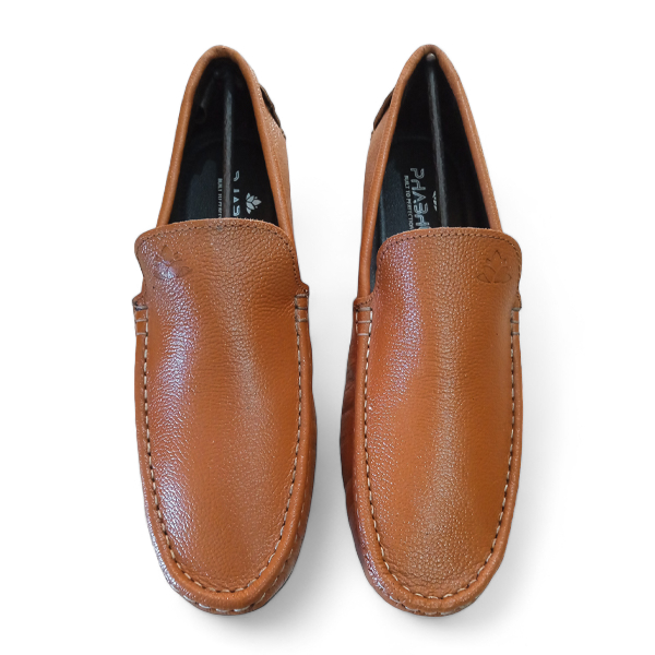 original tan color leather loafers for men
