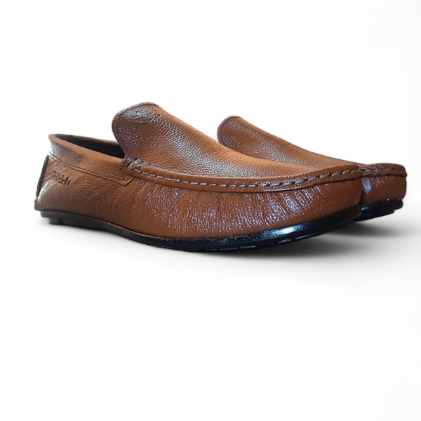 branded tan color leather loafers for men