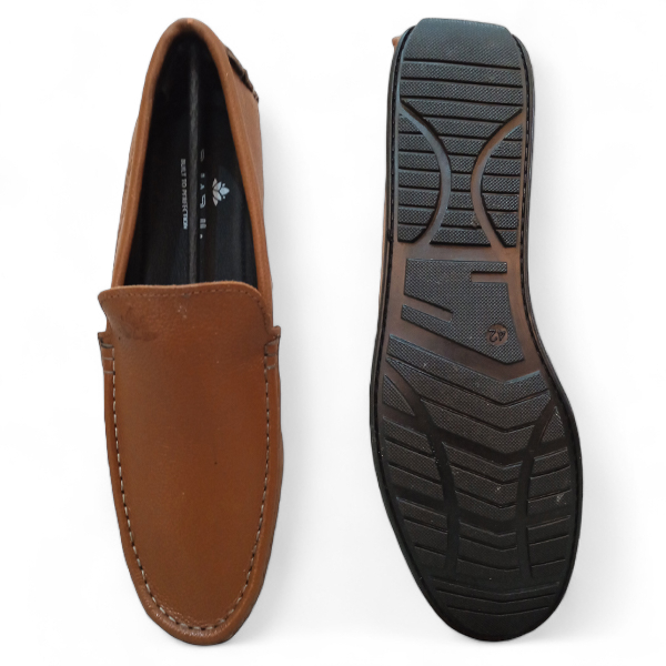 origianl tan color leather loafers for men