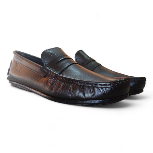 black leather loafer for men