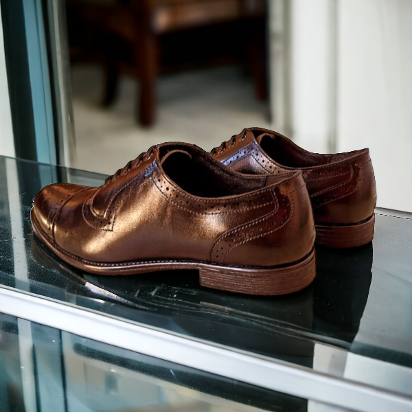 black leather shoes