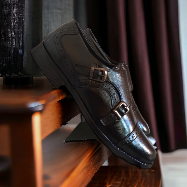 real black monk shoes men