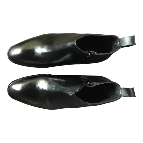 PhaBhu 100% Pure Leather Black Zip Ankle Boot