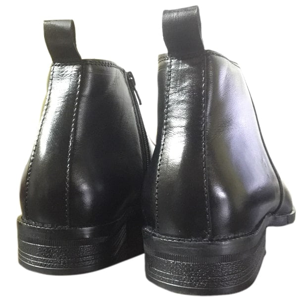 PhaBhu Real Leather Black Zip Ankle Boot