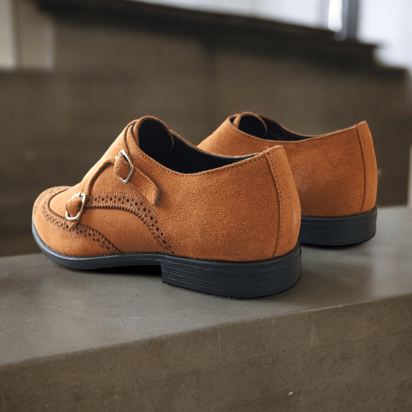 leather monk shoes for men