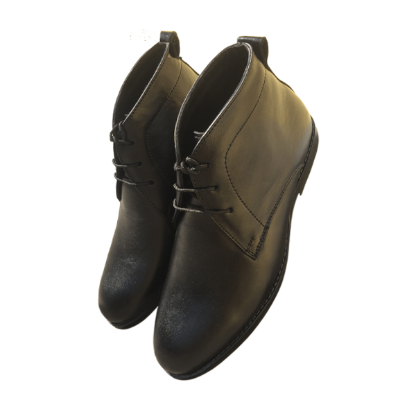 PhaBhu Black Real Leather Chukka Boot for Men