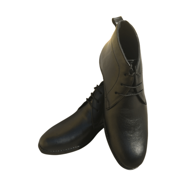 100 Pure Genuine Leather Black Formal Chukka Boot for Men