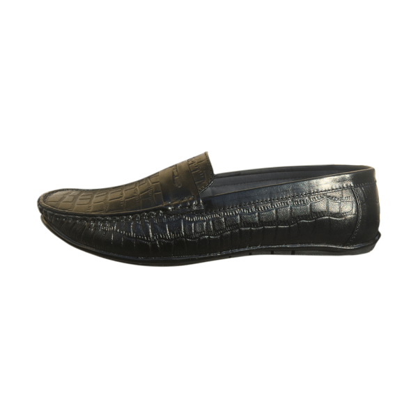 PhaBhu Real Leather Black Driver Loafers