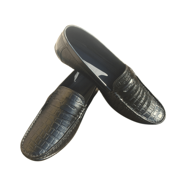 PhaBhu Real Leather Black Driver Loafers