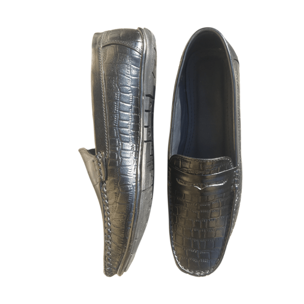 PhaBhu Real Leather Black Driver Loafers