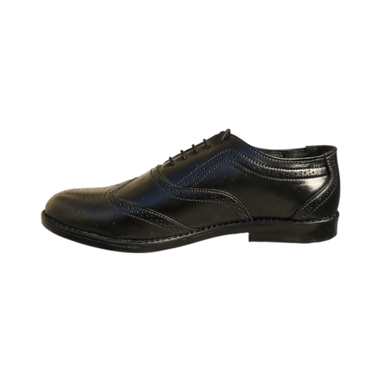 PhaBhu Real Leather Black Brogue Shoes for Men