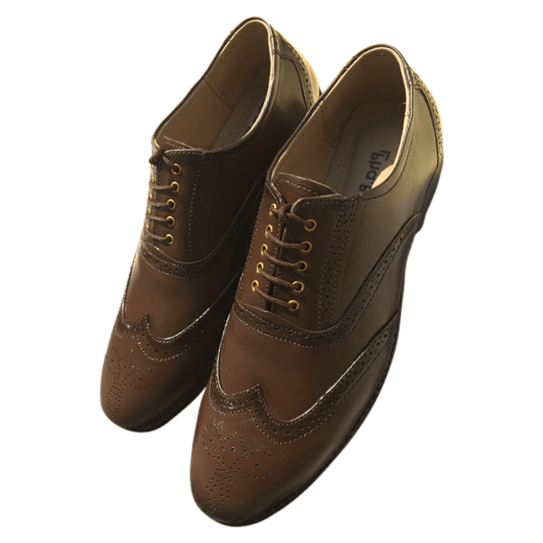 PhaBhu Real Leather Black Brogue Shoes for Men